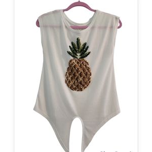 EUC, Springfield, Pineapple Sequined Shirt, Size XS